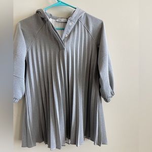 Zara Girls Gray Pleated Dress